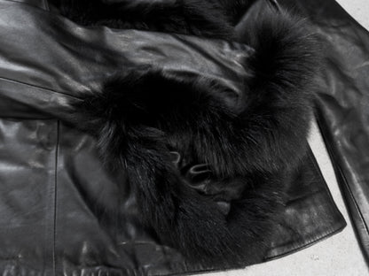 + Asymmetrical real leather jacket +
