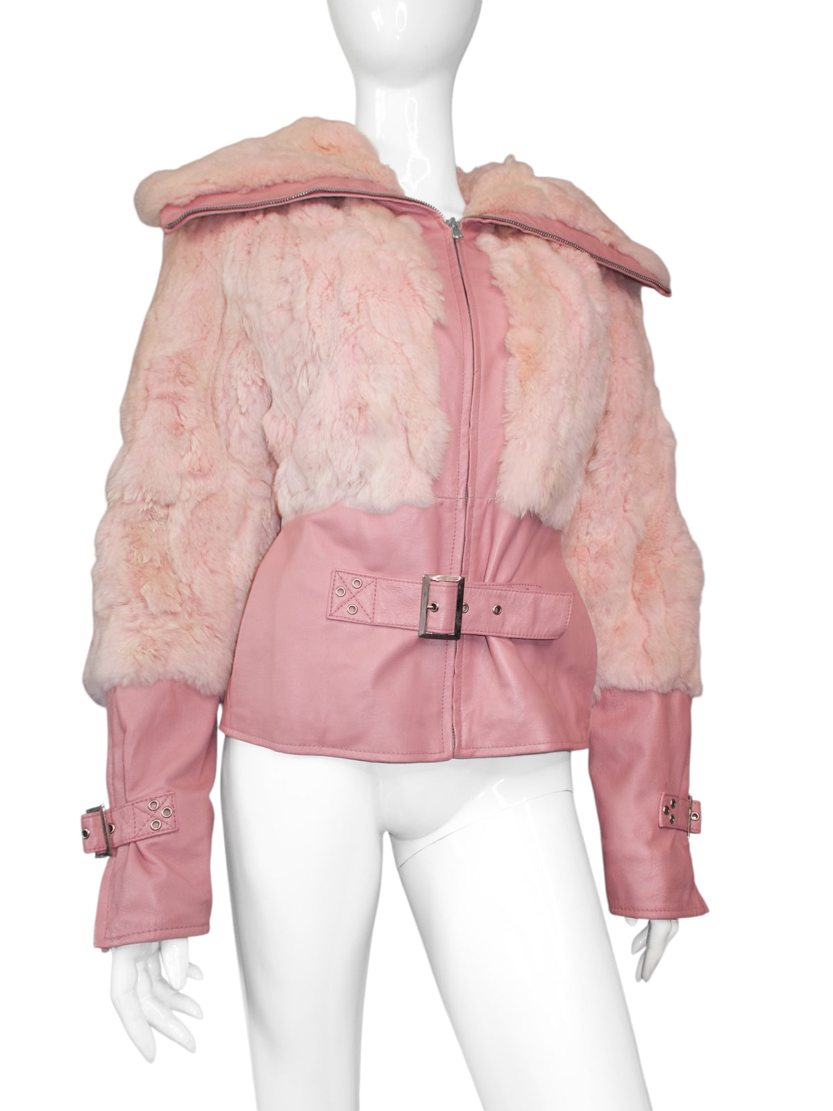 + Pink Real Leather Jacket +