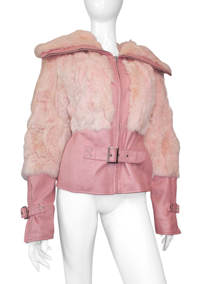 + Pink Real Leather Jacket +