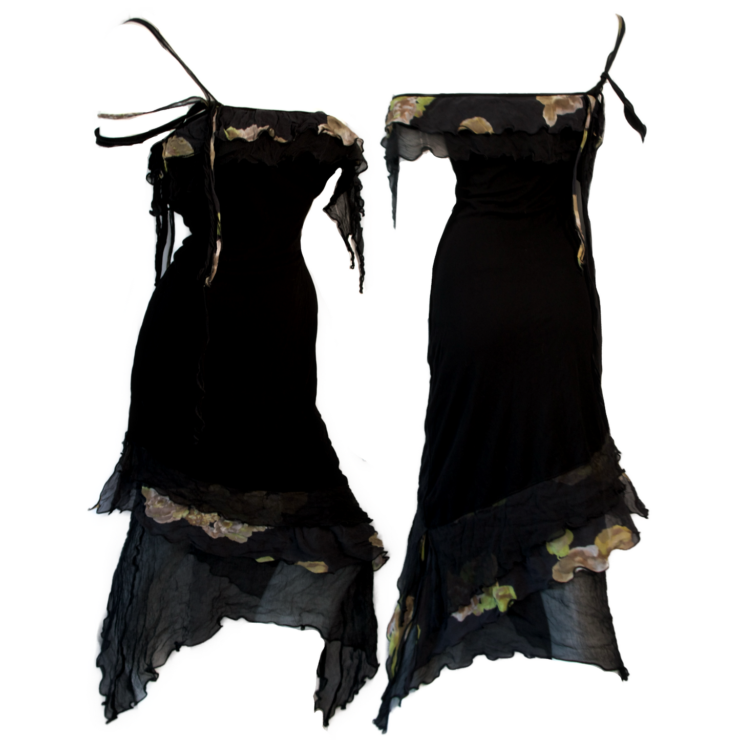 + Asymmetrical flower dress +