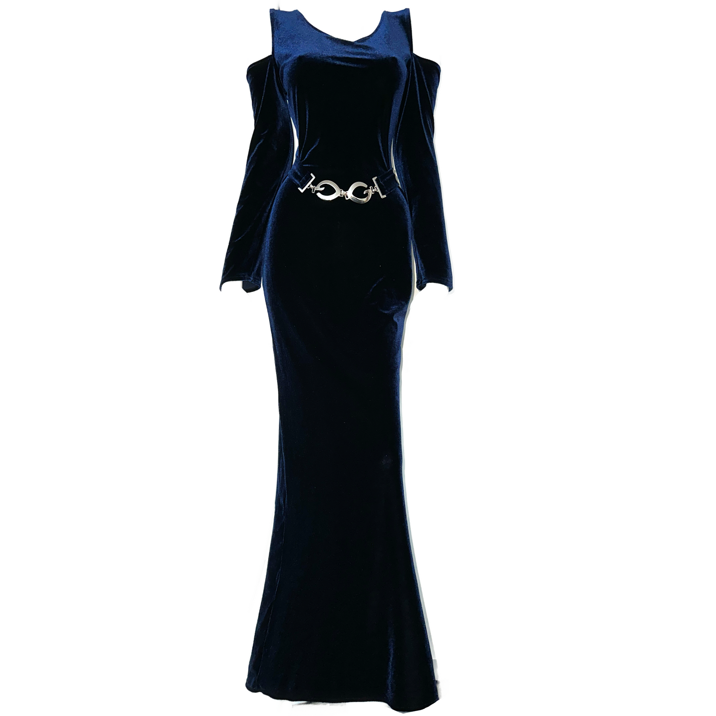 + Velvet navy long dress +