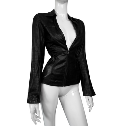 + Fitted Real Leather Jacket +