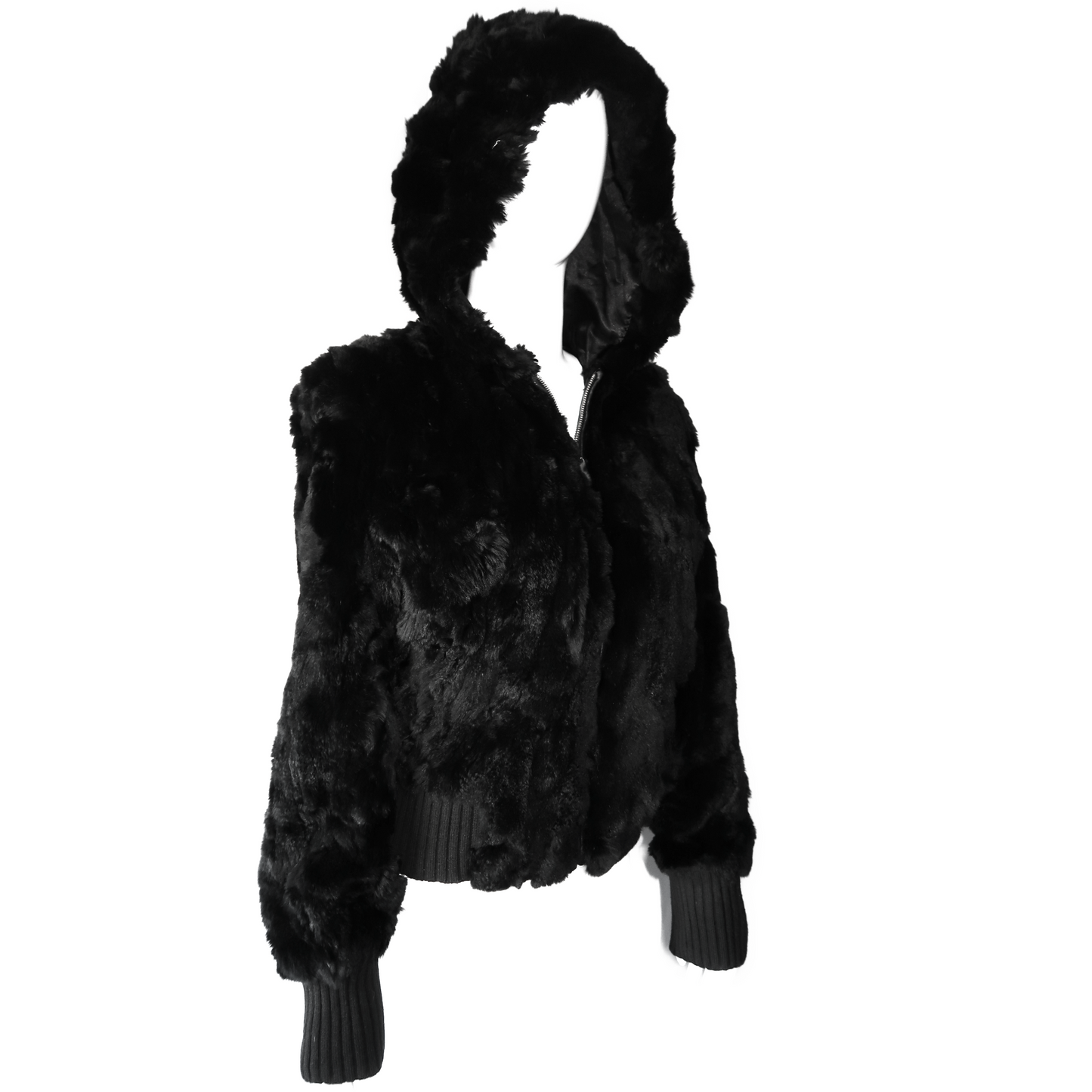 + Hooded fur jacket +
