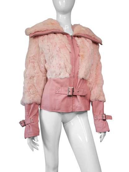 + Pink Real Leather Jacket +