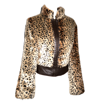 + Cheetah faux fur jacket +