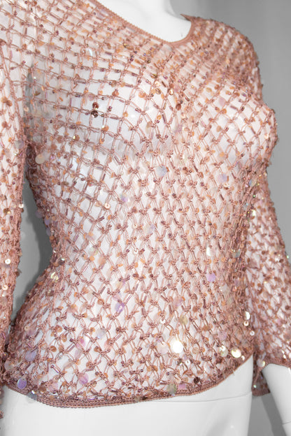+ Sequin net knit +