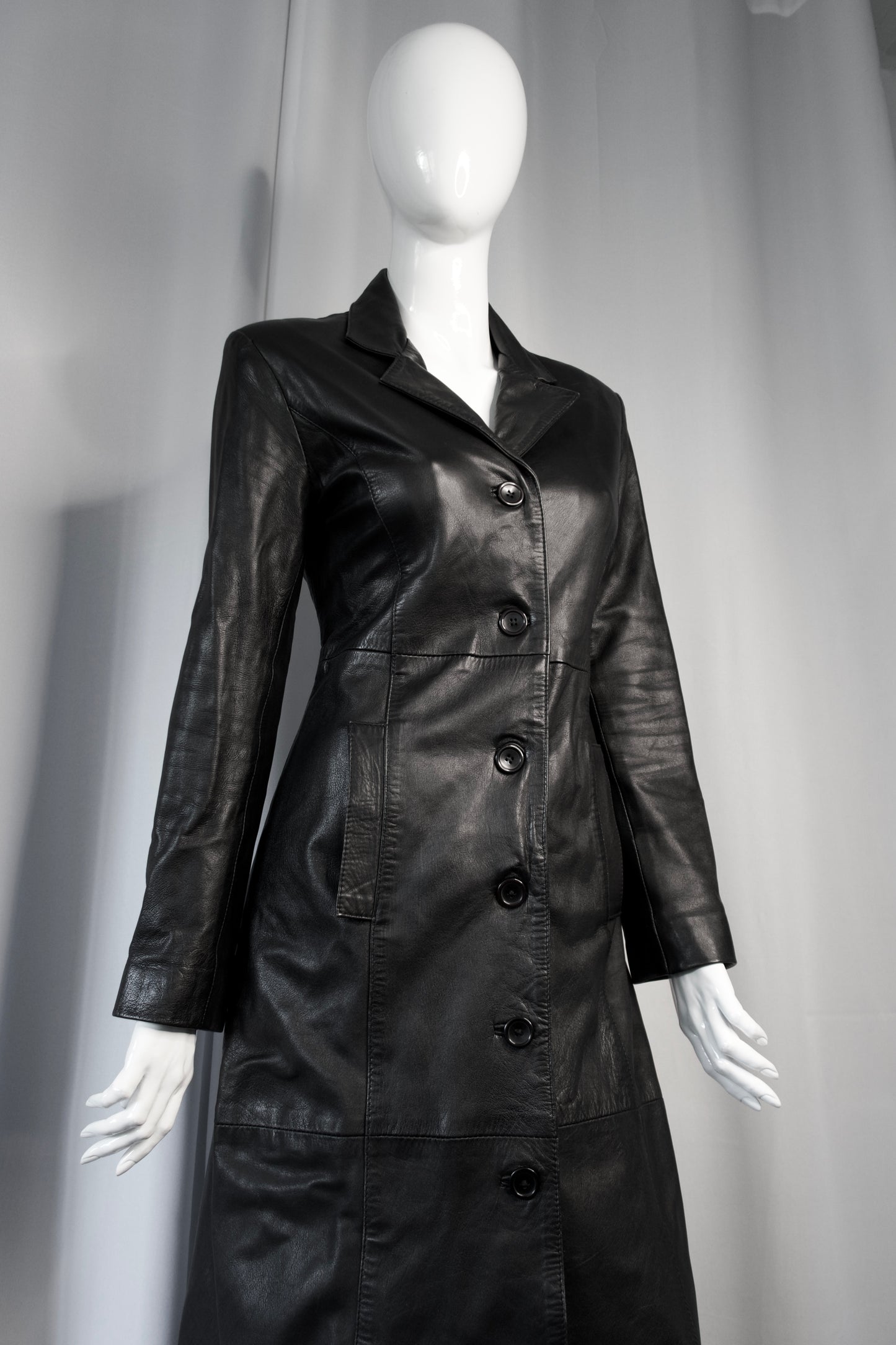 + Long Leather Coat +