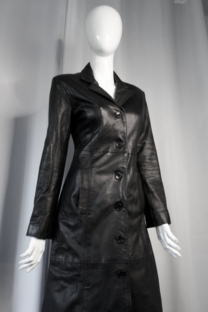 + Long Leather Coat +