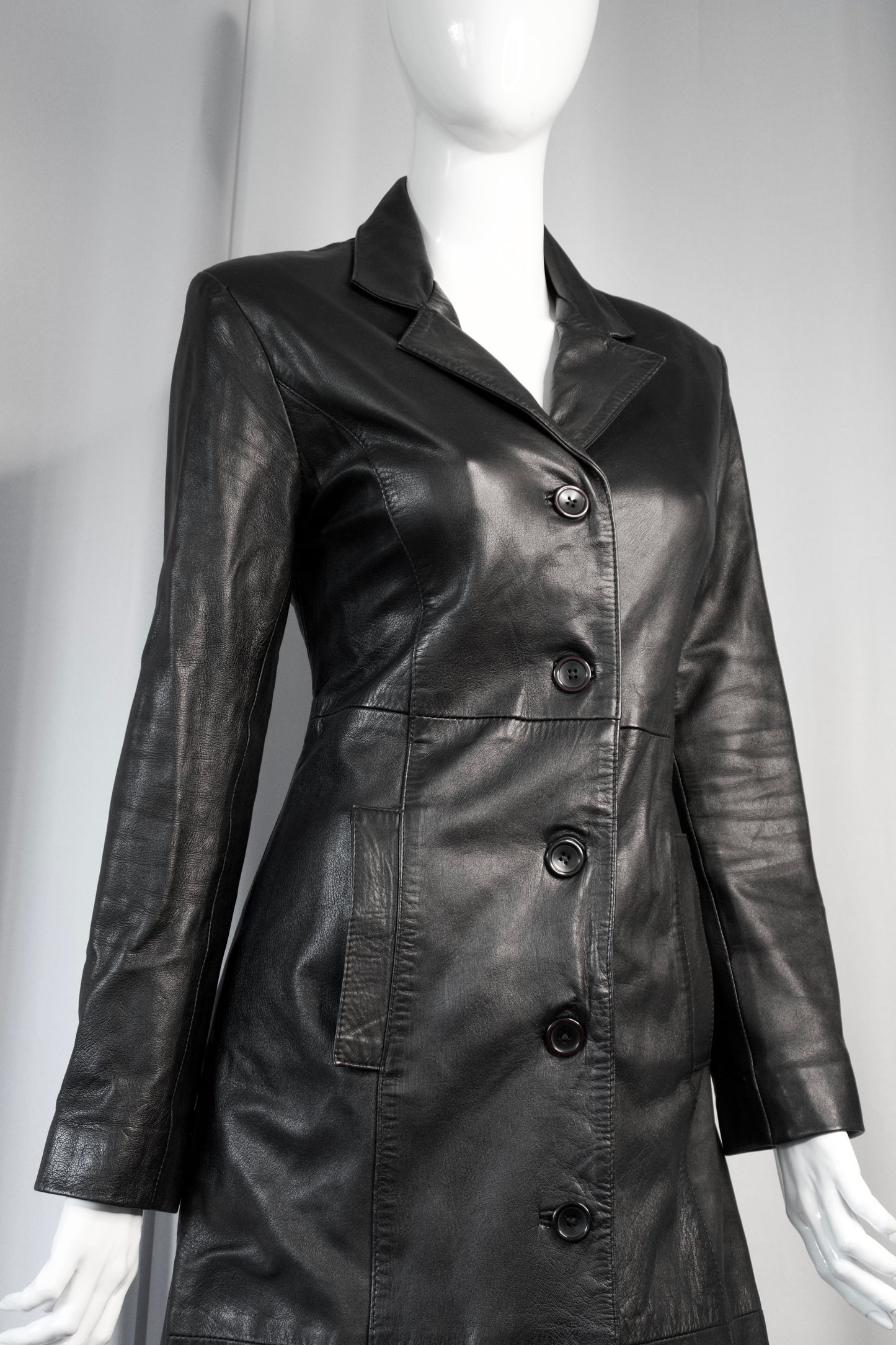 + Long Leather Coat +