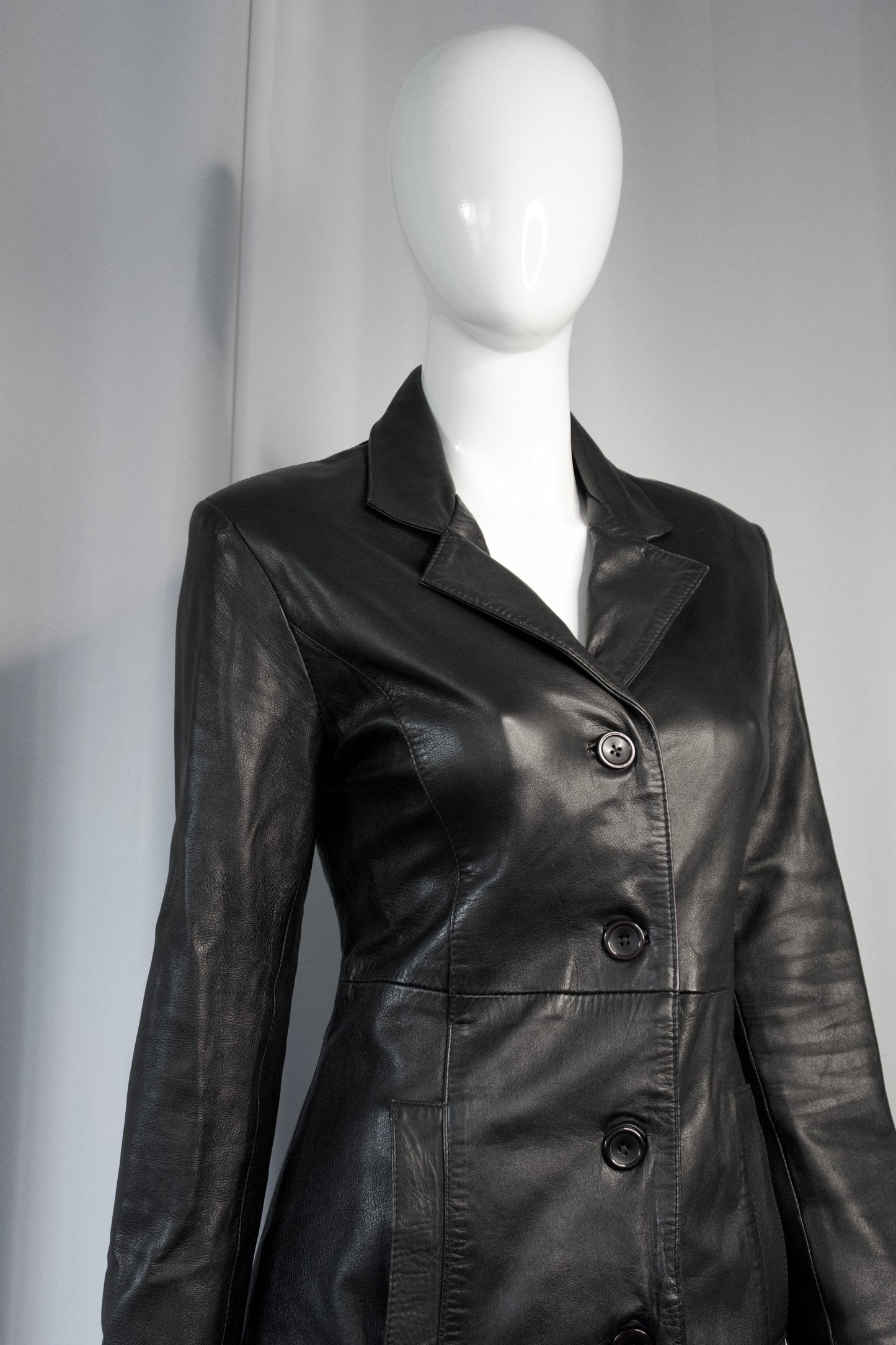 + Long Leather Coat +