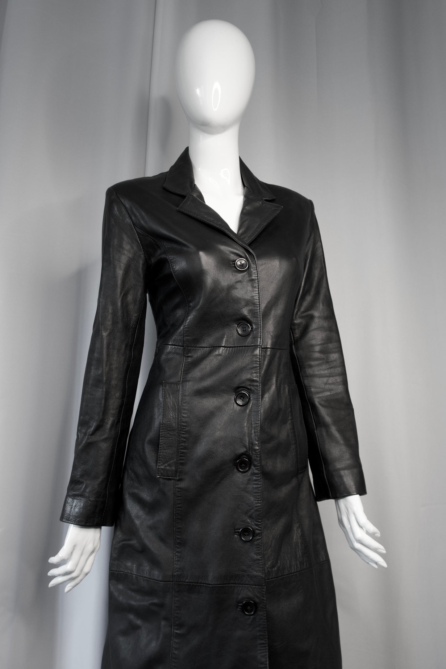 + Long Leather Coat +