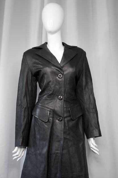 + Long Leather Coat +