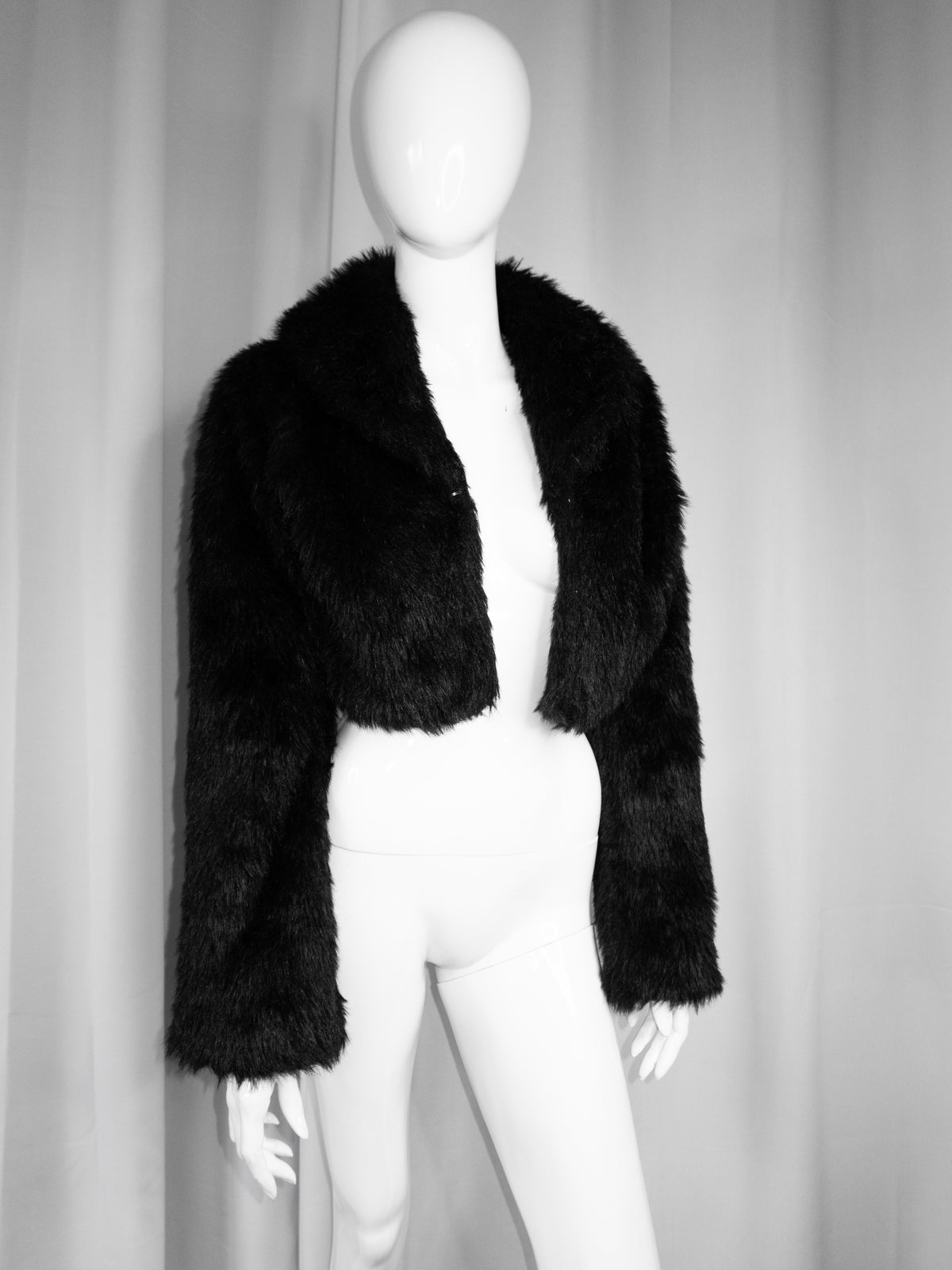 + Cropped Faux Fur Jacket +