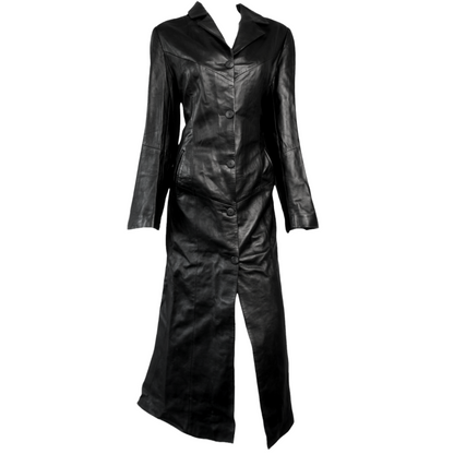 + Long Leather Coat +