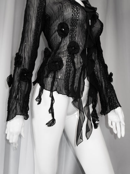 + Mesh flower shirt +