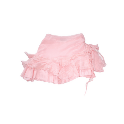 + Silk asymmetrical mini skirt +