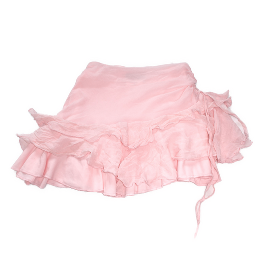 + Silk asymmetrical mini skirt +