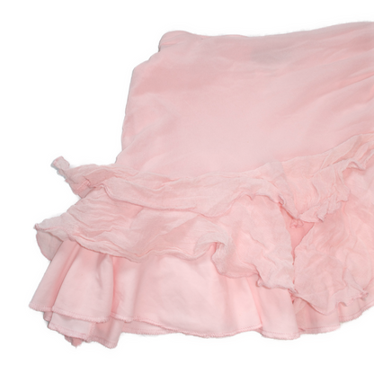+ Silk asymmetrical mini skirt +