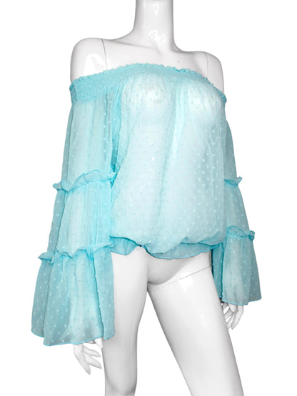 + Mint polka dot blouse +