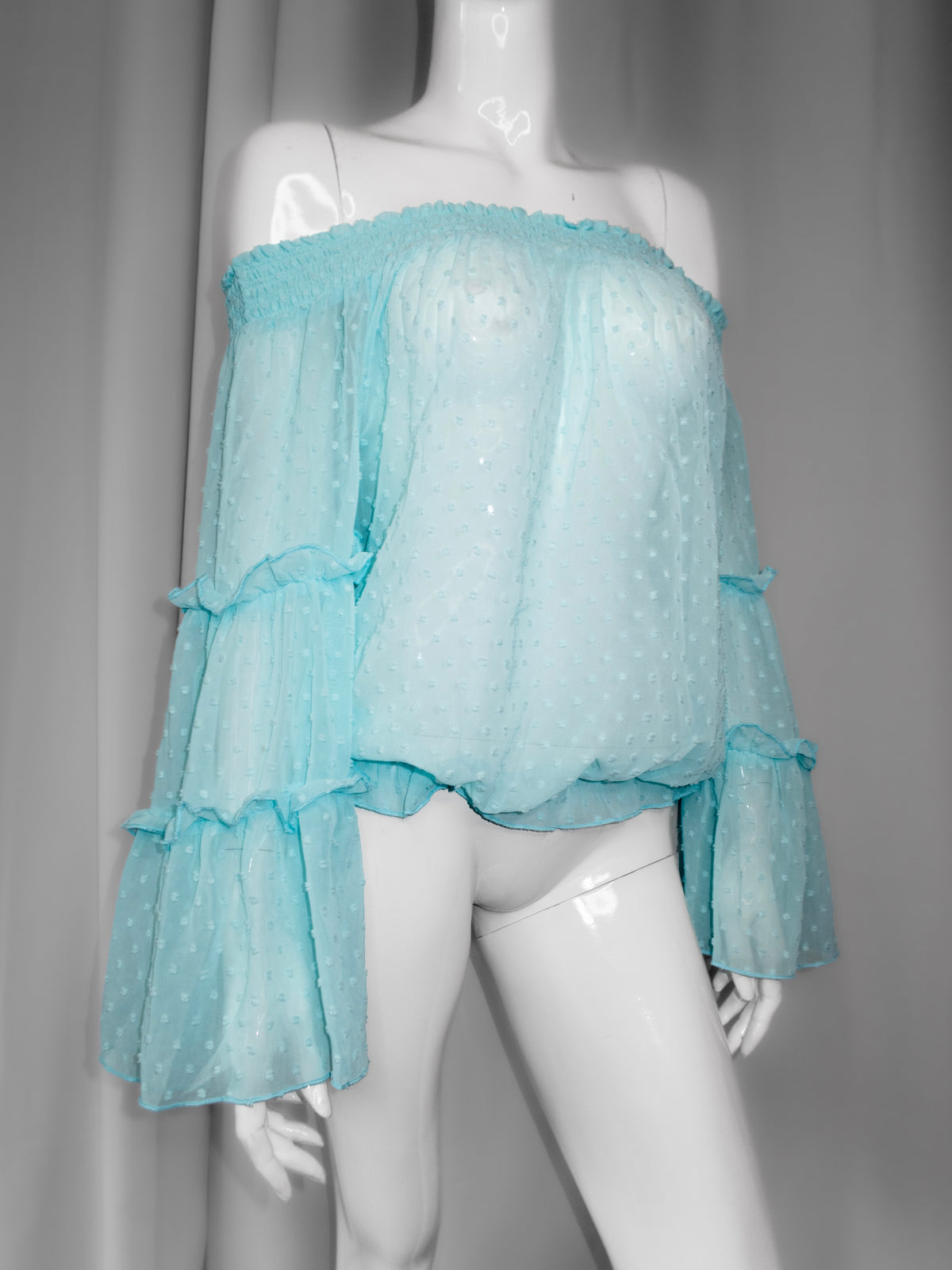 + Mint polka dot blouse +