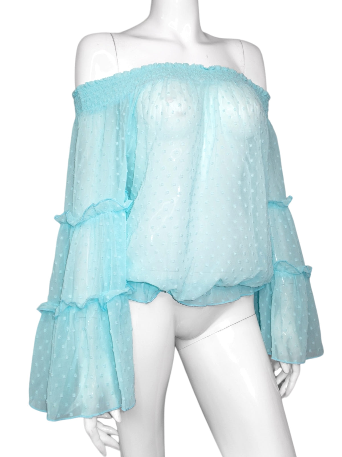 + Mint polka dot blouse +