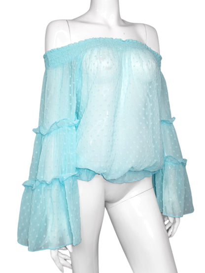 + Mint polka dot blouse +