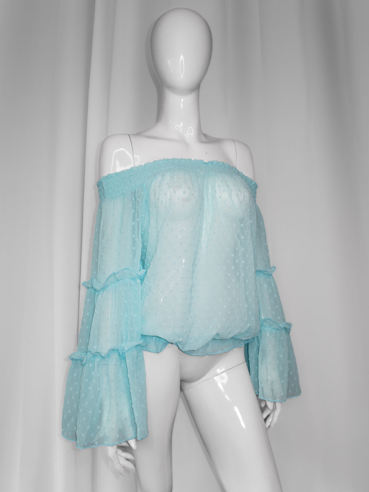 + Mint polka dot blouse +