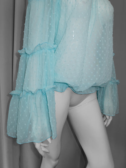+ Mint polka dot blouse +