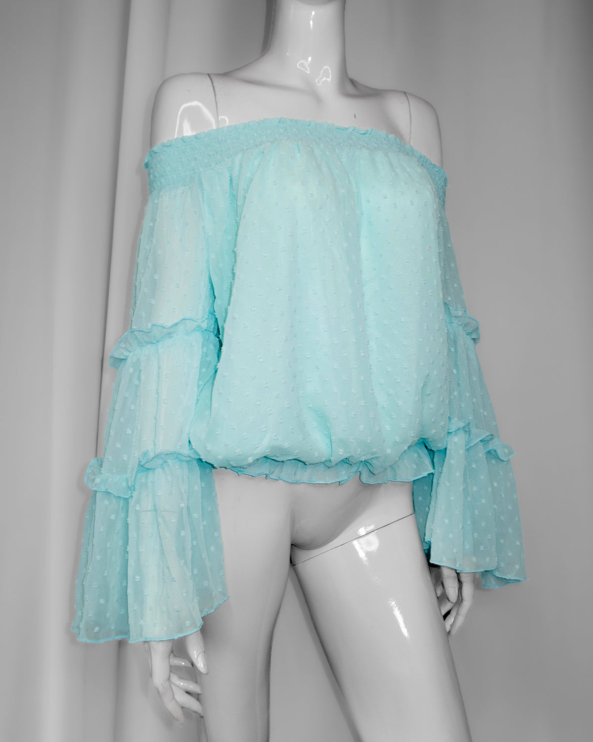 + Mint polka dot blouse +