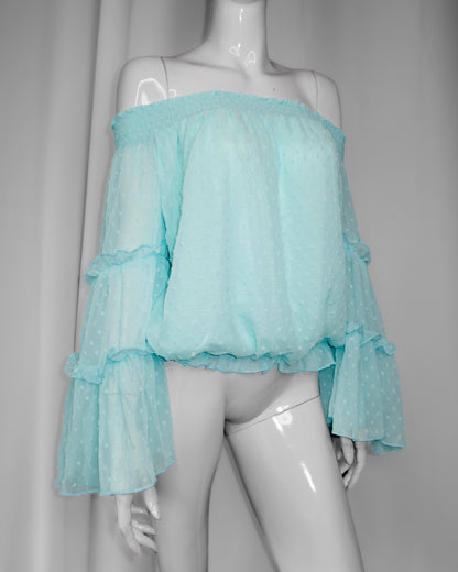 + Mint polka dot blouse +