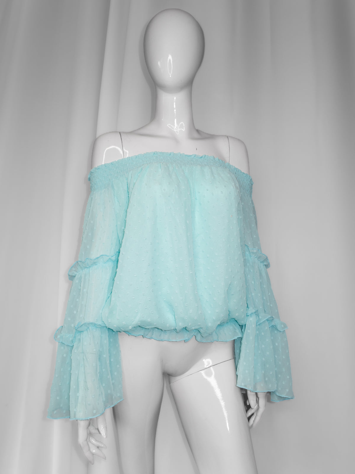 + Mint polka dot blouse +