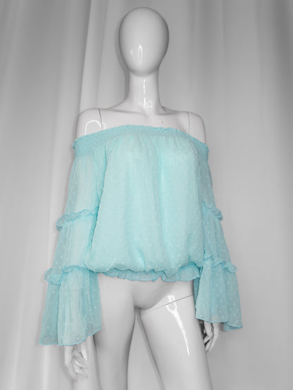 + Mint polka dot blouse +