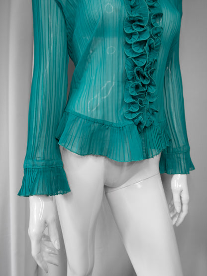 + Turquoise mesh shirt +