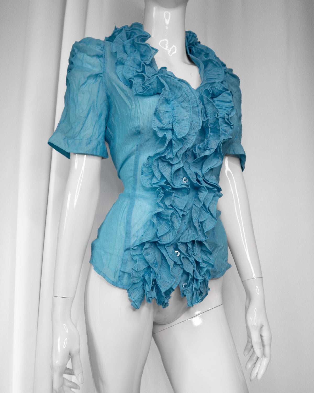 + Silk blue shirt +