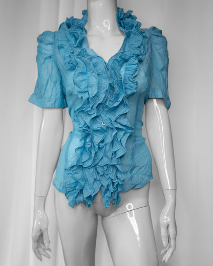 + Silk blue shirt +