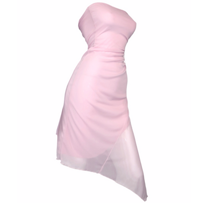 + Mesh pink tube dress +