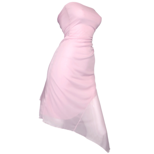 + Mesh pink tube dress +