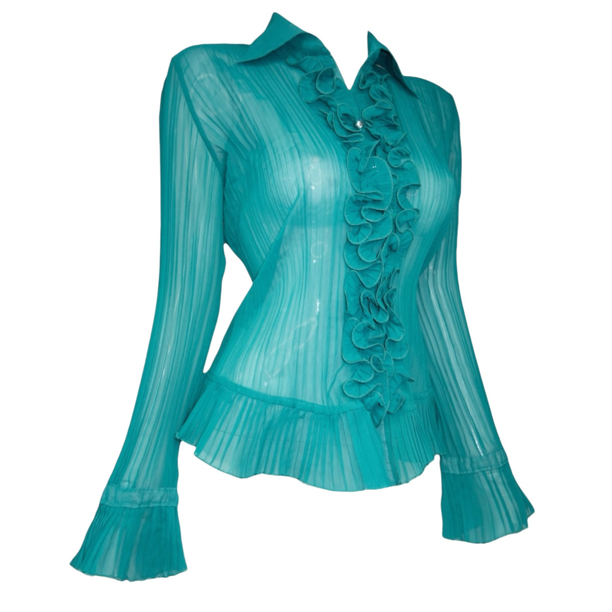 + Turquoise mesh shirt +