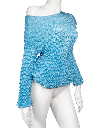 + Blue textured top +