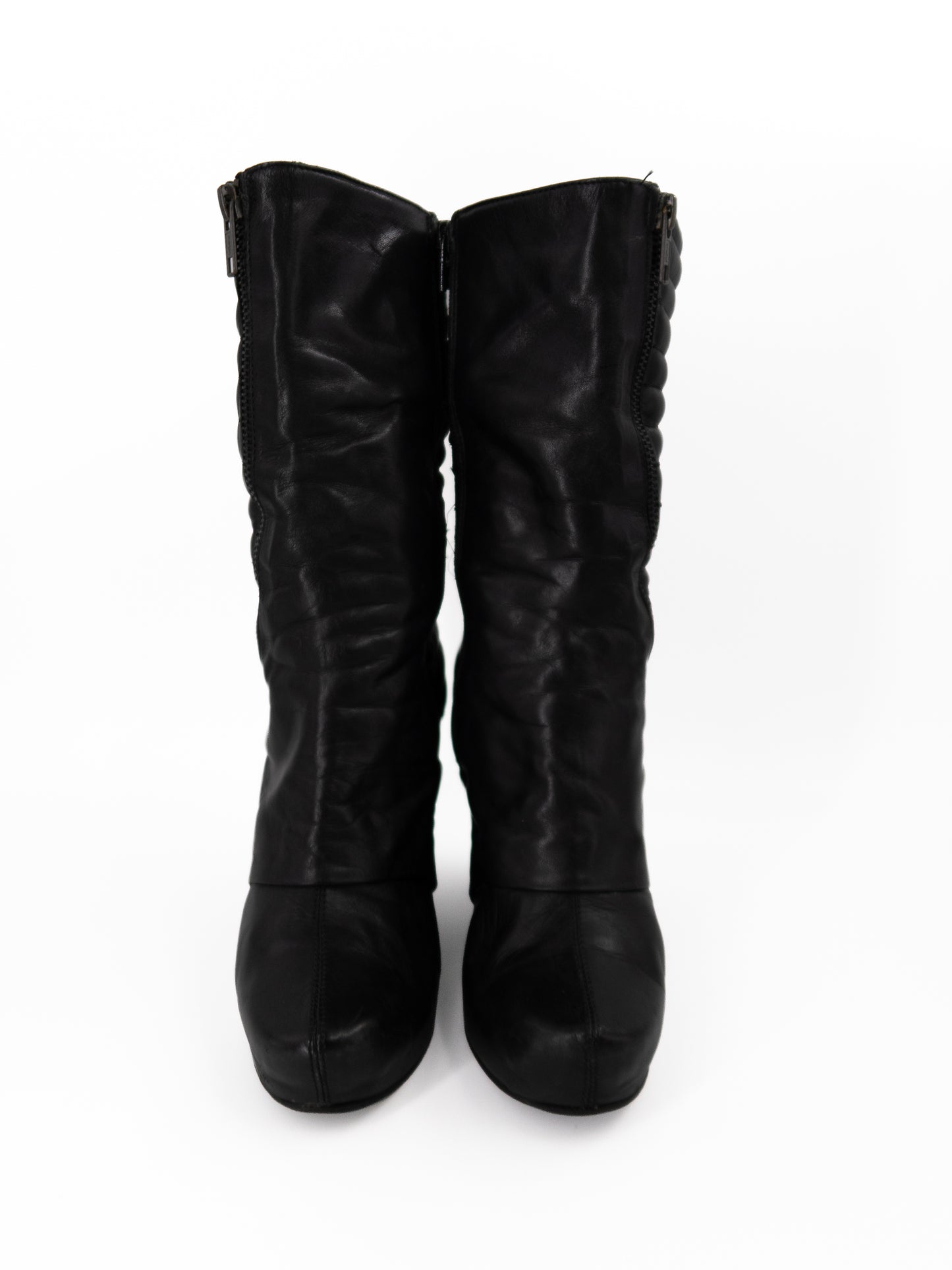 + Vintage leather wedge boots +
