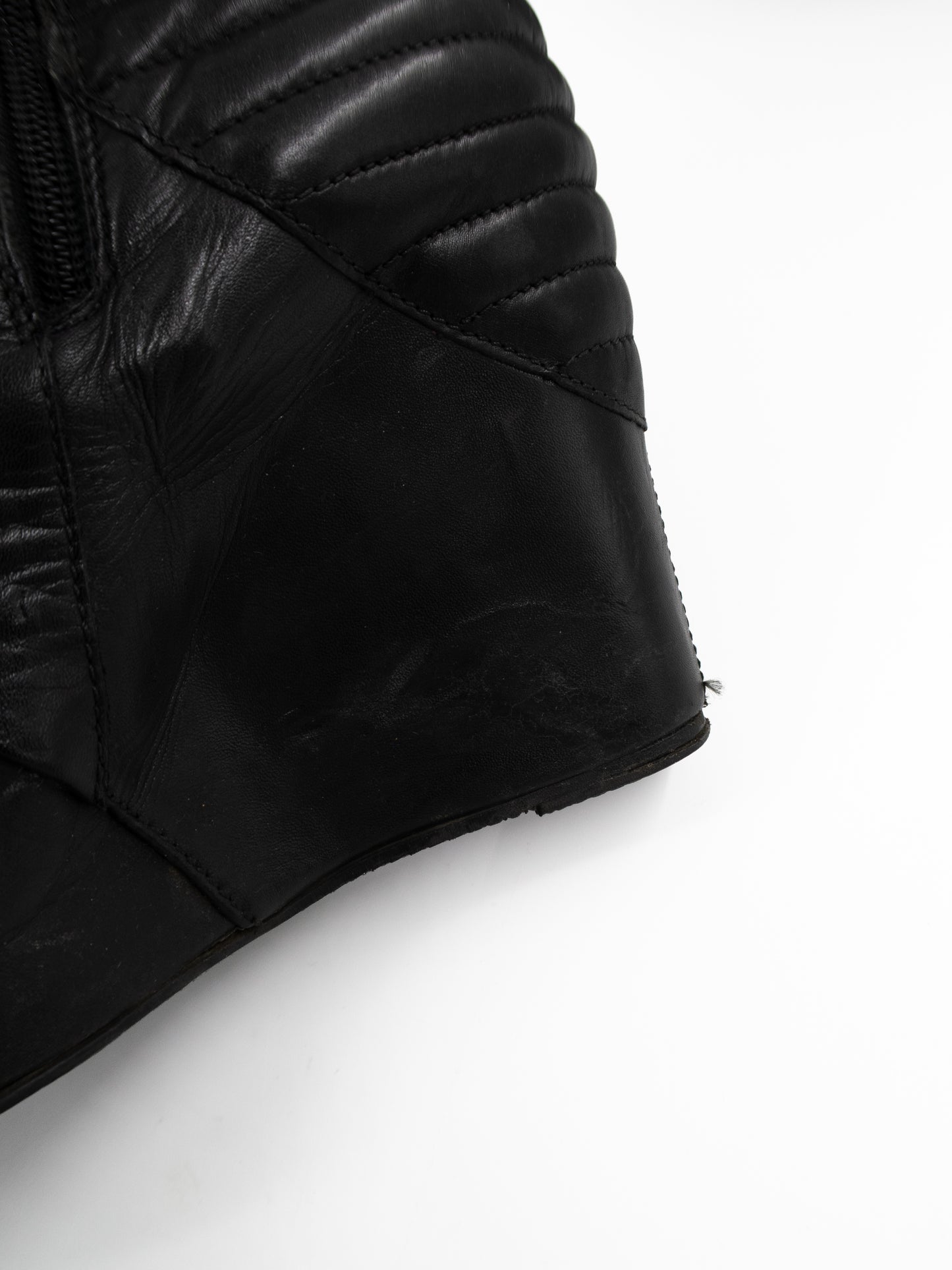+ Vintage leather wedge boots +