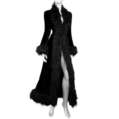 + Long velvet gothic coat +