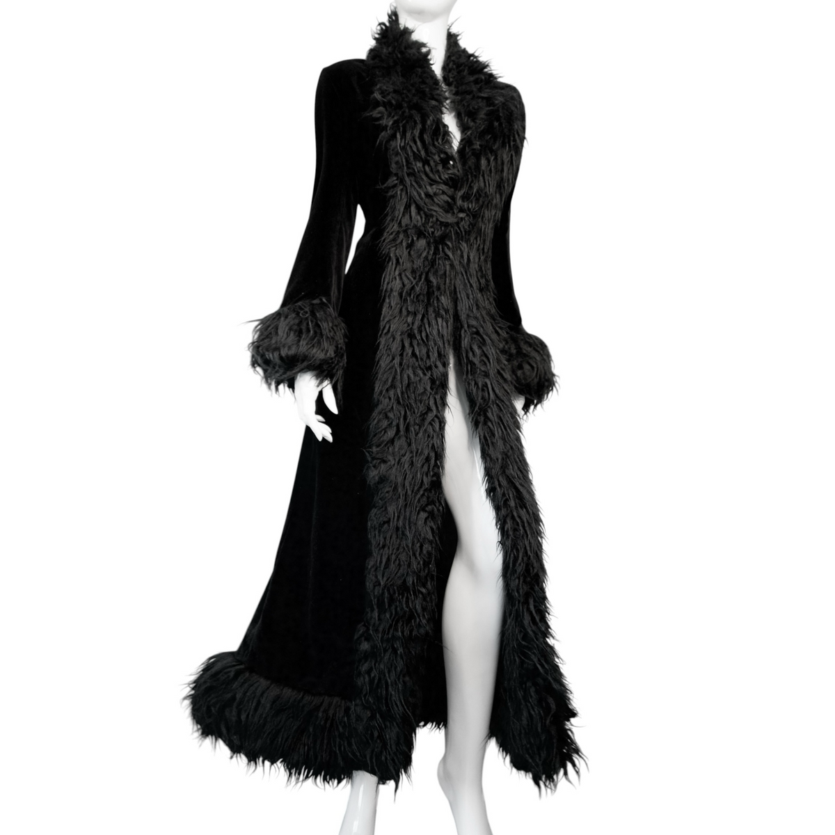 + Long velvet gothic coat +