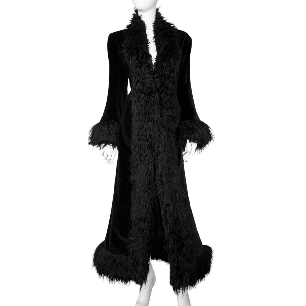 + Long velvet gothic coat +