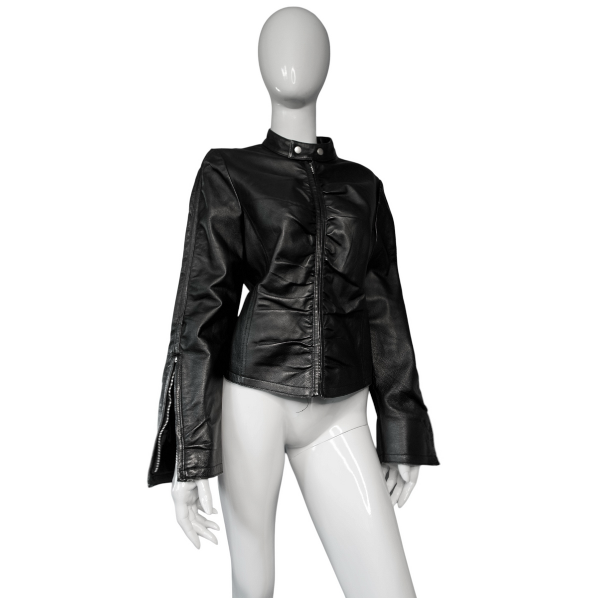 + Genuine Leather drapery jacket size L +