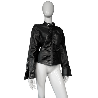 + Genuine Leather drapery jacket size L +