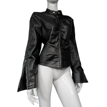 + Genuine Leather drapery jacket size L +