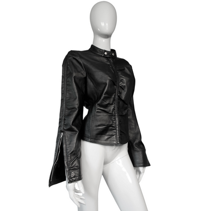 + Genuine Leather drapery jacket size L +