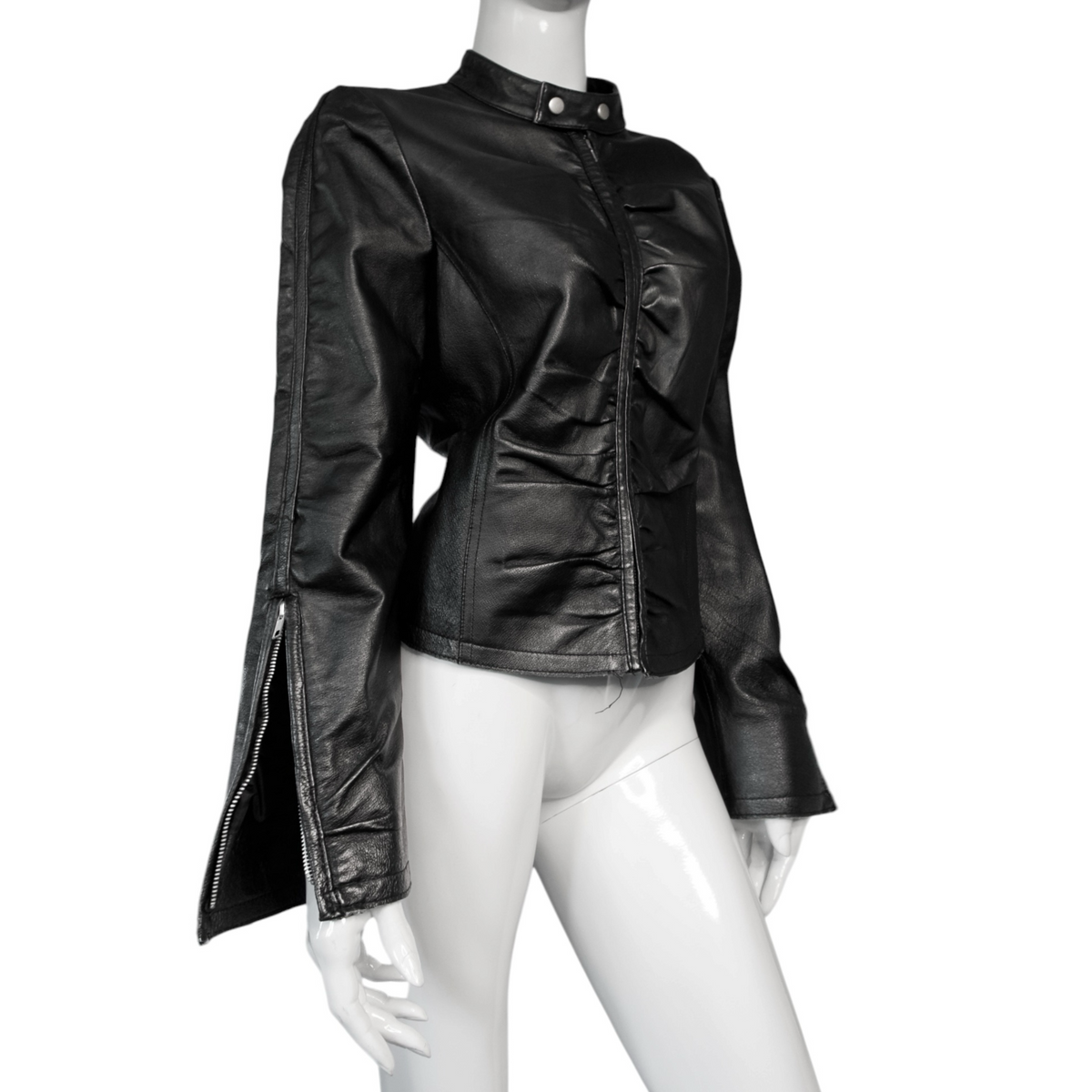 + Genuine Leather drapery jacket size L +