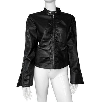 + Genuine Leather drapery jacket size L +